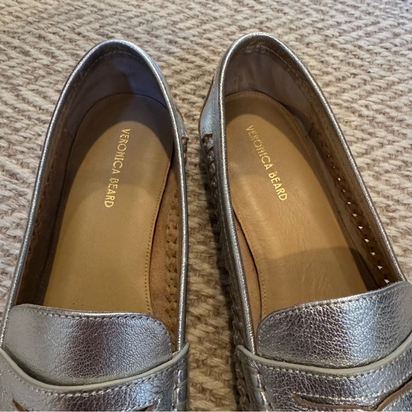 Veronica Beard Silver Penny Woven Loafer | Size 9 - Picture 6 of 7